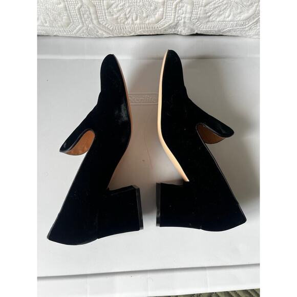 Gianvito Rossi Velvet Heeled Loafer Mule Black Size 39 / 9 - Picture 7 of 10